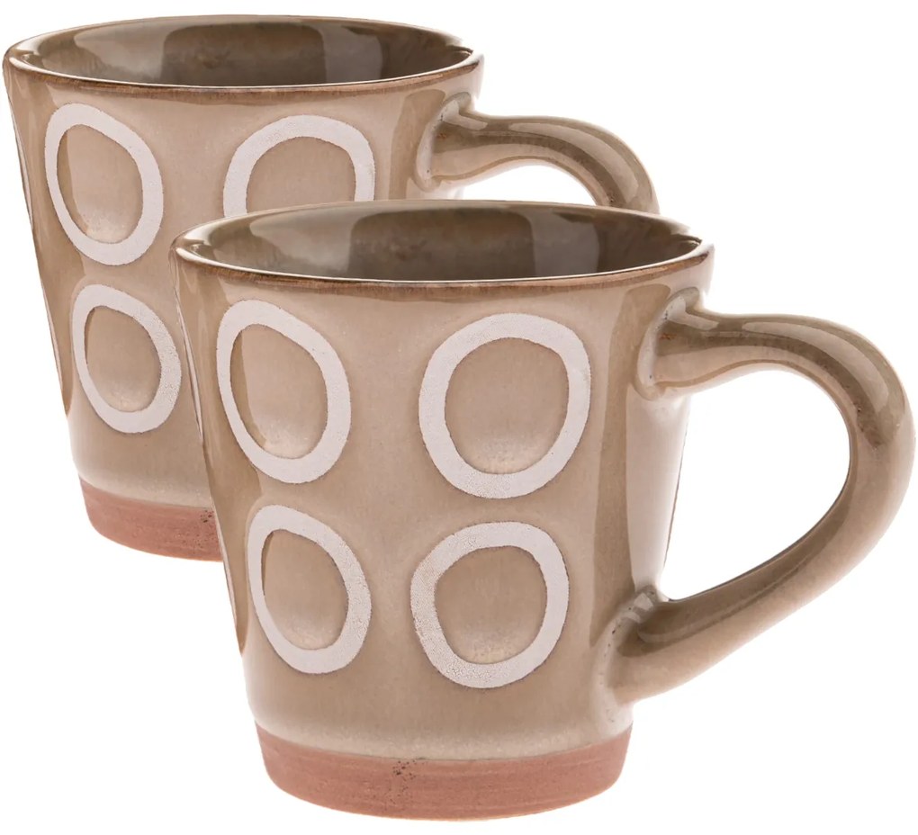 Zestaw 2 ceramicznych kubków Kroužky 100 ml,beżowy