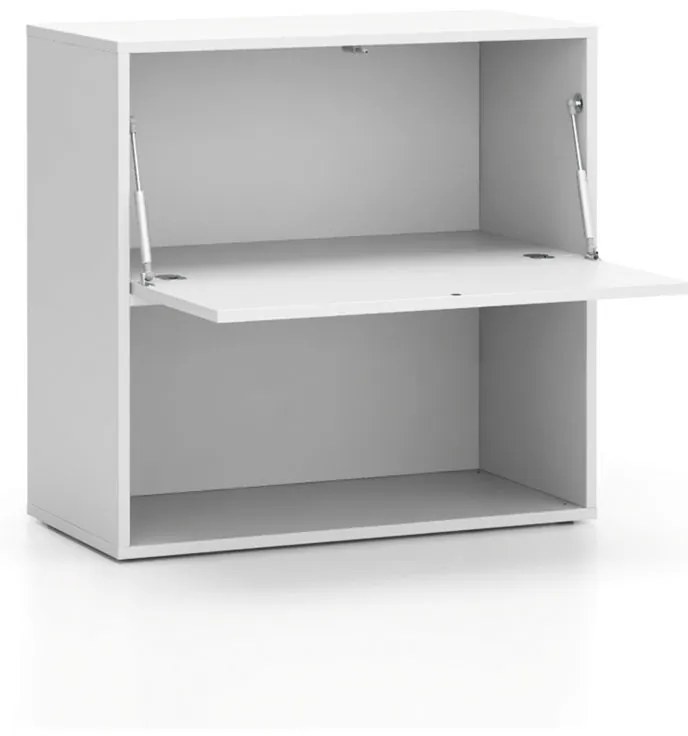 Regał biurowy LAYERS, niski, 1 schowek, 800 x 400 x 777, biały