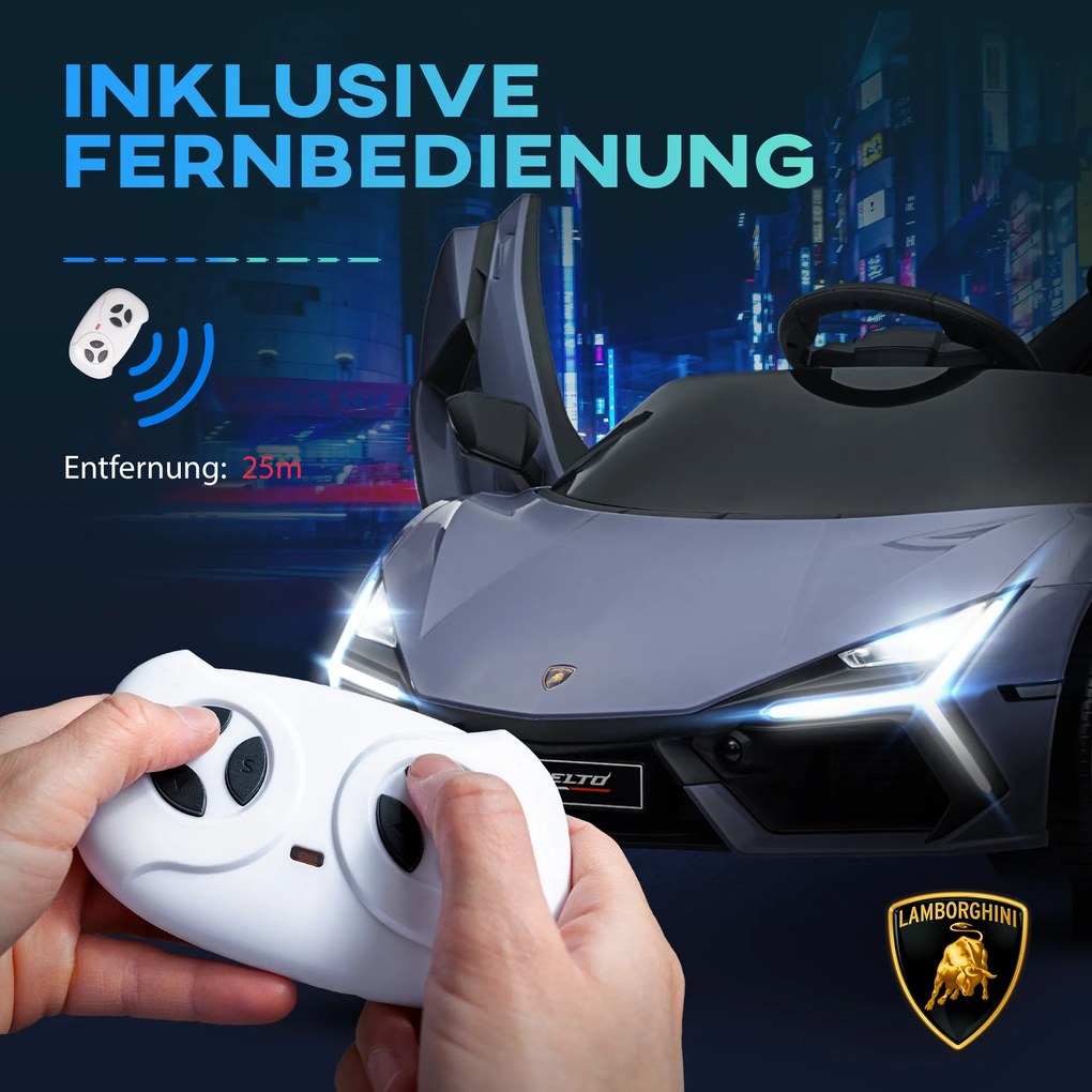 AIYAPLAY Elektryczny samochód dla dzieci 3-5 lat, płynny napęd, zdalnie sterowany, z klaksonem, plastik i metal, szary