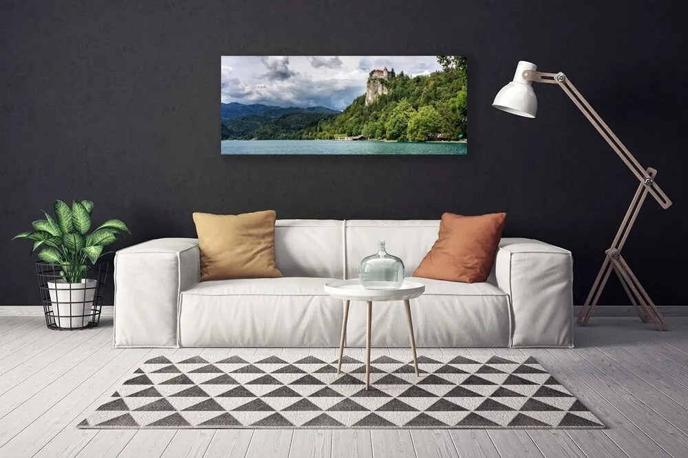 Obraz Canvas Zamek w Górach Las Krajobraz