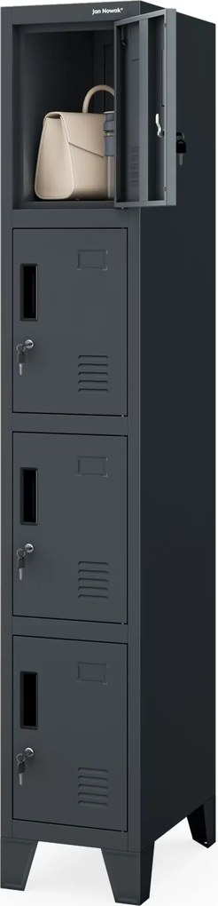 Szafa skrytkowa socjalna BHP antracytowa ROBERT 1 Plus 292 x 1720 x 450 mm