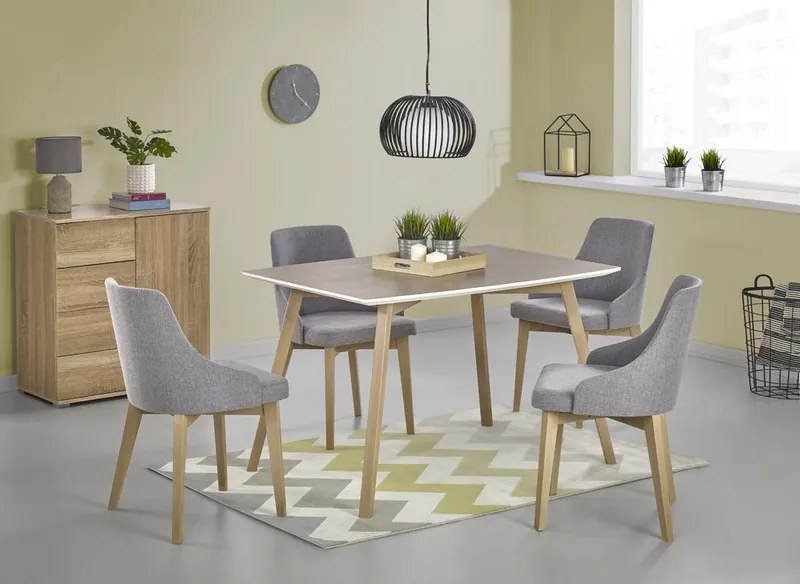 Wygodne krzesło na drewnianych nogach w kolorze dąb sonoma Toledo Halmar