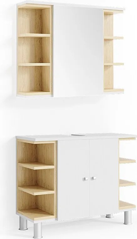 Zestaw mebli łazienkowych biały 79.6x32x64 aquis