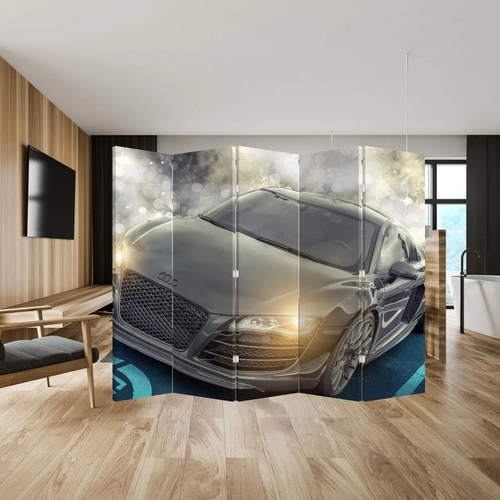 Parawan - Samochód Audi - szary (210x170 cm)