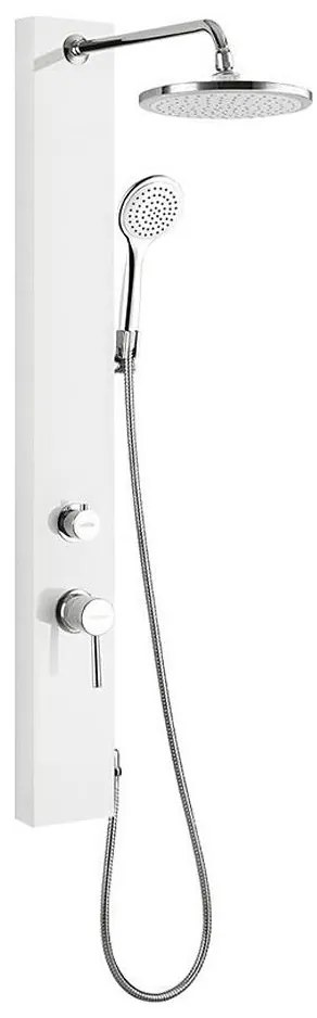 Aqualine - Zestaw prysznicowy z baterią FIGA biały/błyszczący chrom
