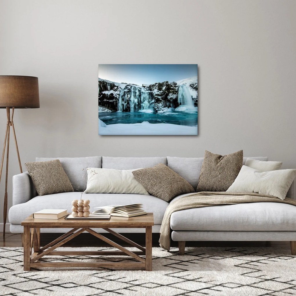 Obraz zamarzniętych wodospadów (70x50 cm)