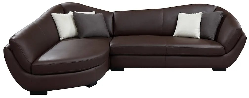 Kanapa narożna 5-osobowa CAIPI z bawolej skóry – kolor brązowy – Narożnik lewostronny marki Pascal Morabito