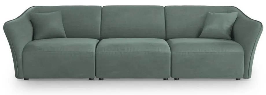 Turkusowa sofa z materiału bouclé 292 cm Tokyo – Cosmopolitan Design