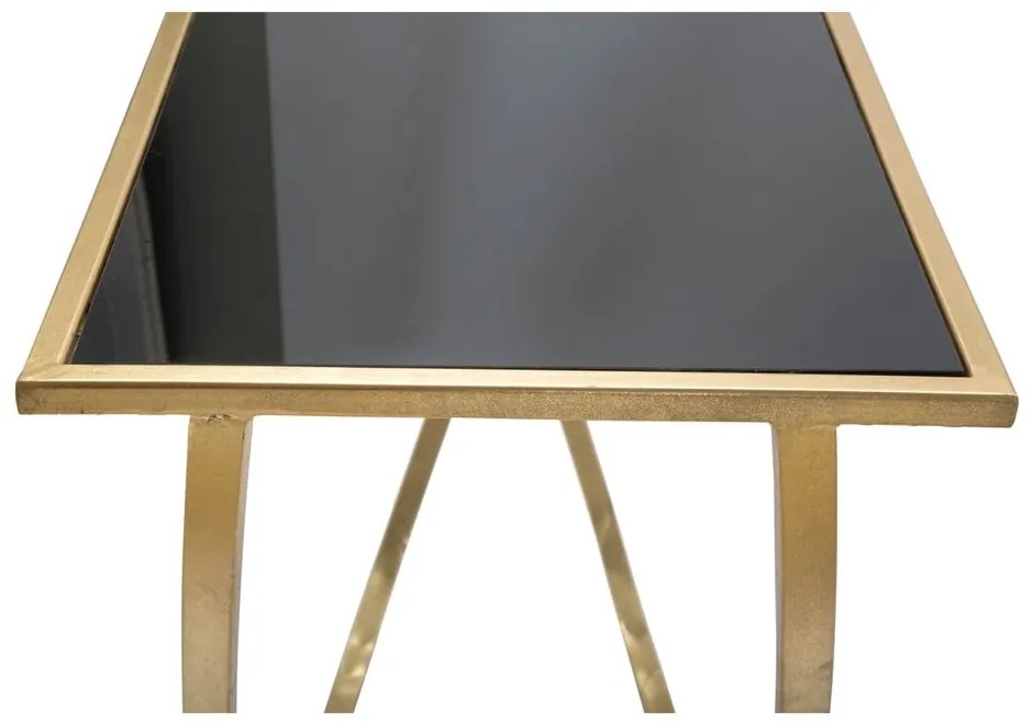 Konsola w czarno-złotym kolorze ze szklanym blatem 40x120 cm Ring – Mauro Ferretti