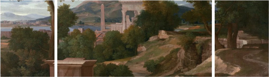 Obraz - Nicolas Poussin, Landscape with Saint John on Patmos, reprodukcje (170x50 cm)