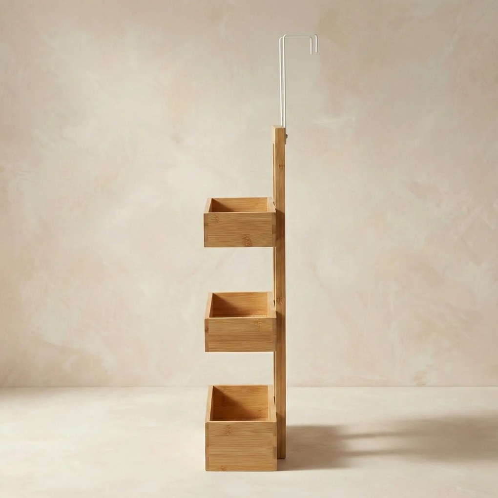 Bambusowy wieszak łazienkowy na drzwi RANT, 74 cm