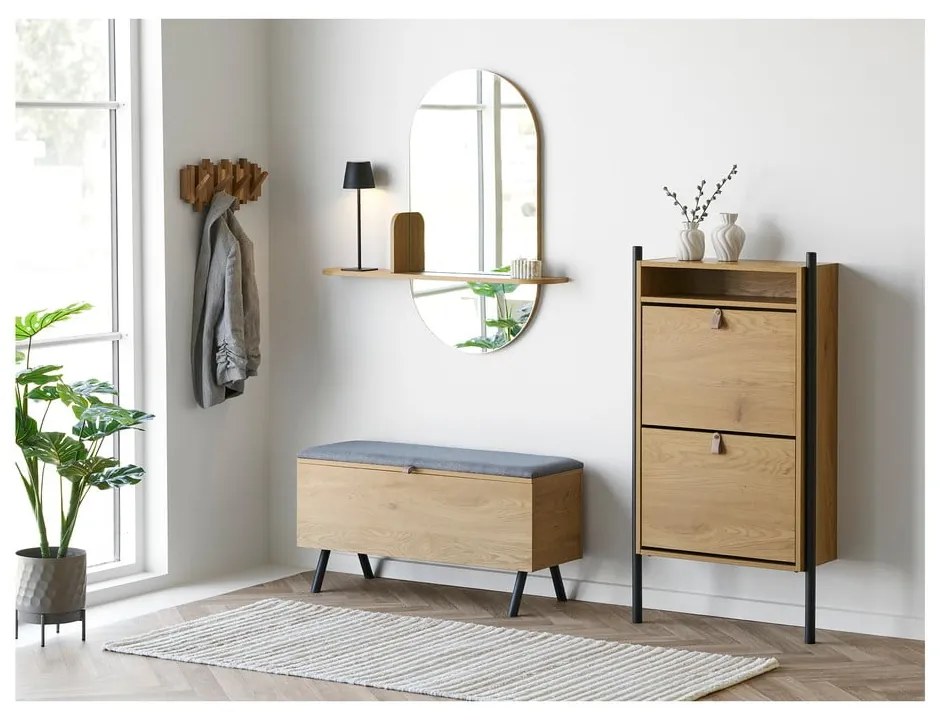 Wieszak ścienny z litego drewna dębowego w naturalnym kolorze 3 cm Caltra – House Nordic