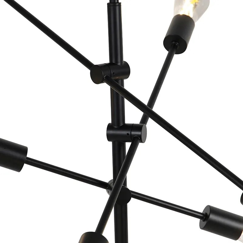 Inteligentna lampa wisząca w stylu industrialnym czarna w komplecie z 6 żarówkami WiFi ST64 - SydneyPrzemysłowy Oswietlenie wewnetrzne
