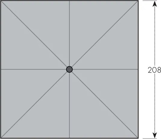 Basic z systemem Push Up 210 x 210 cm – regulowany parasol - 2. gatunek (S251)