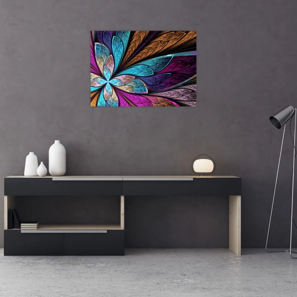 Obraz - Abstrakcja, kwiat (70x50 cm)