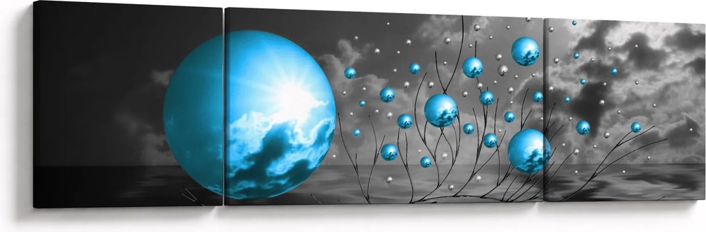 Obraz jasnoniebieskich kul (170x50 cm)