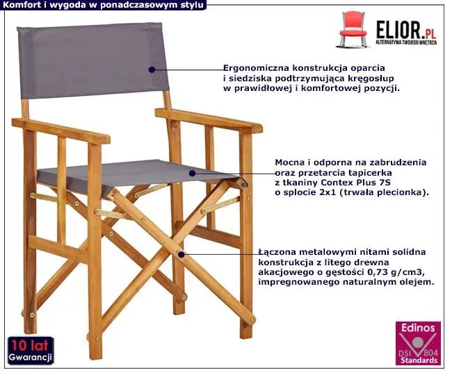 Krzesło reżyserskie składane K8-W42