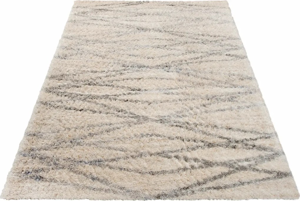 Kremowy nowoczesny dywan w poziome pasy Z3-D51