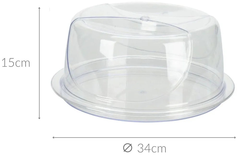 Patera z kloszem na ciasto, tworzywo sztuczne, Ø 34 cm