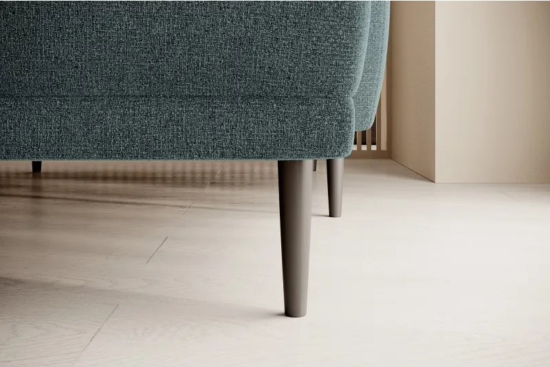 Narożnik BONO z funkcją spania Drewniane nóżki Eleganckie podłokietniki Głębokie siedzisko Prawa strona Barrel 72