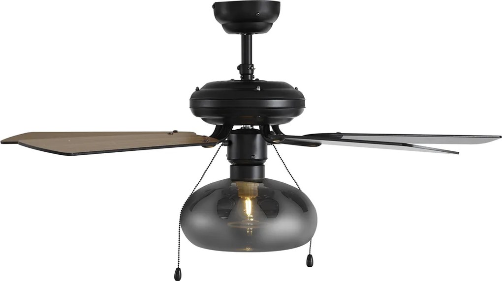 Czarny wentylator sufitowy 107,5 cm z przełącznikiem łańcuchowym - Mistral Busa