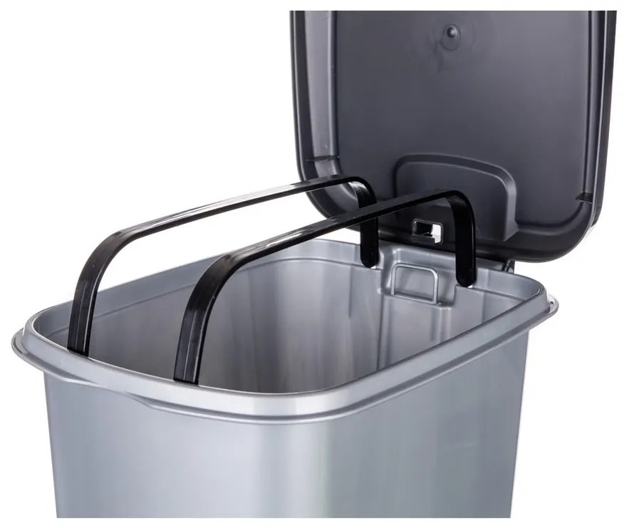 Banquet Kosz na śmieci pedałowy STEP 15 l, szary, 15 l