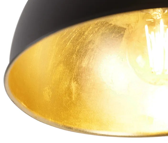 Industrialna lampa sufitowa czarna i złota 28 cm - MagnaxPrzemysłowy Oswietlenie wewnetrzne