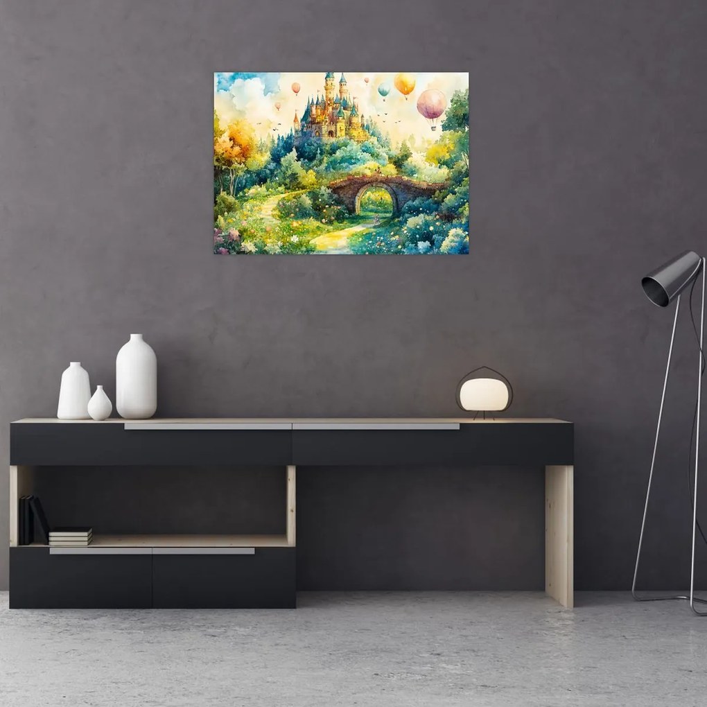 Obraz na szkle - Baśniowy zamek (70x50 cm)