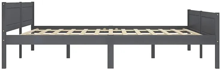 Szare podwójne łóżko z litego drewna 180x200 C3-T56