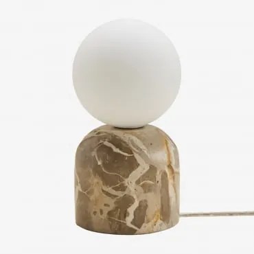 Lampa Stołowa Z Naturalnego Kamienia Tumkur Marmur Beżowy Panther - Sklum