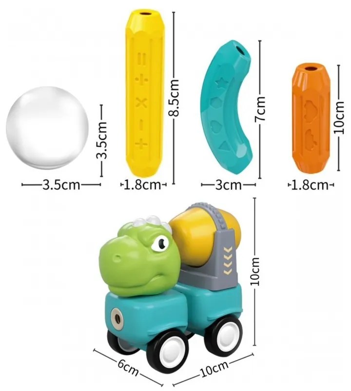 Woopie klocki magnetyczne dinozaury konstrukcyjne 84 el.