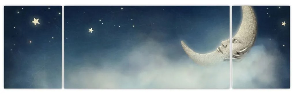 Obraz - Księżyc z gwiazdami (170x50 cm)