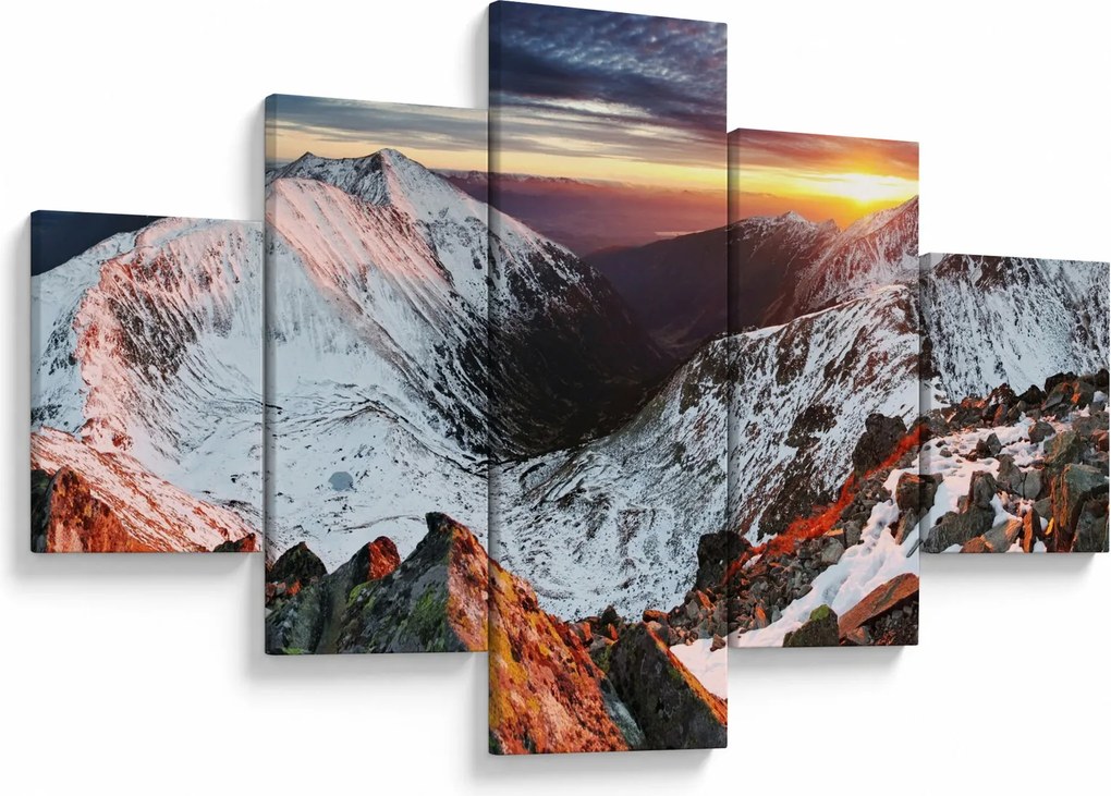 Obraz - Zimowa panorama górska (125x70 cm)