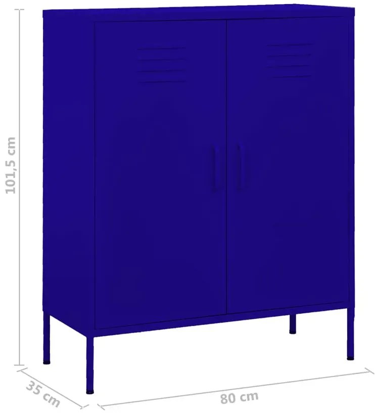 Granatowa szafka gospodarcza w stylu industrialnym H6-D23