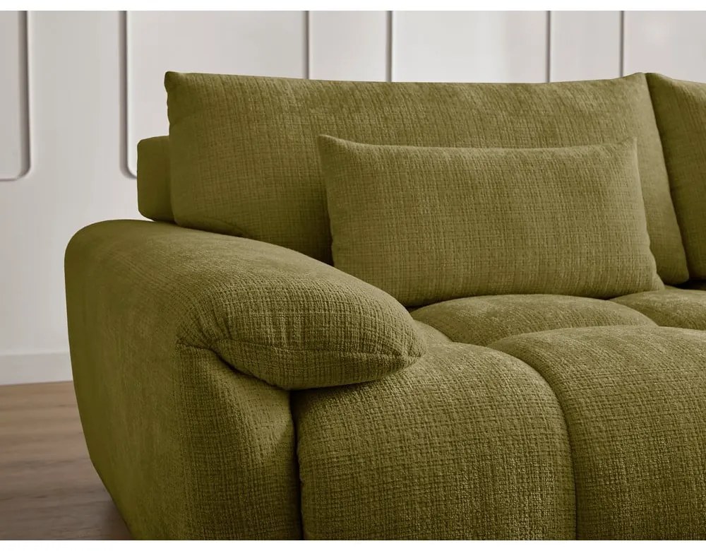 Zielona sofa z tkaniny szenilowej 264 cm Ivane – Bobochic Paris