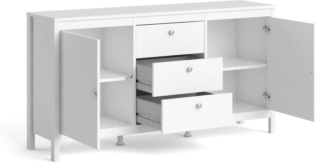 Komoda pokojowa z szafkami i szufladami Madrid 3+2 biały mat