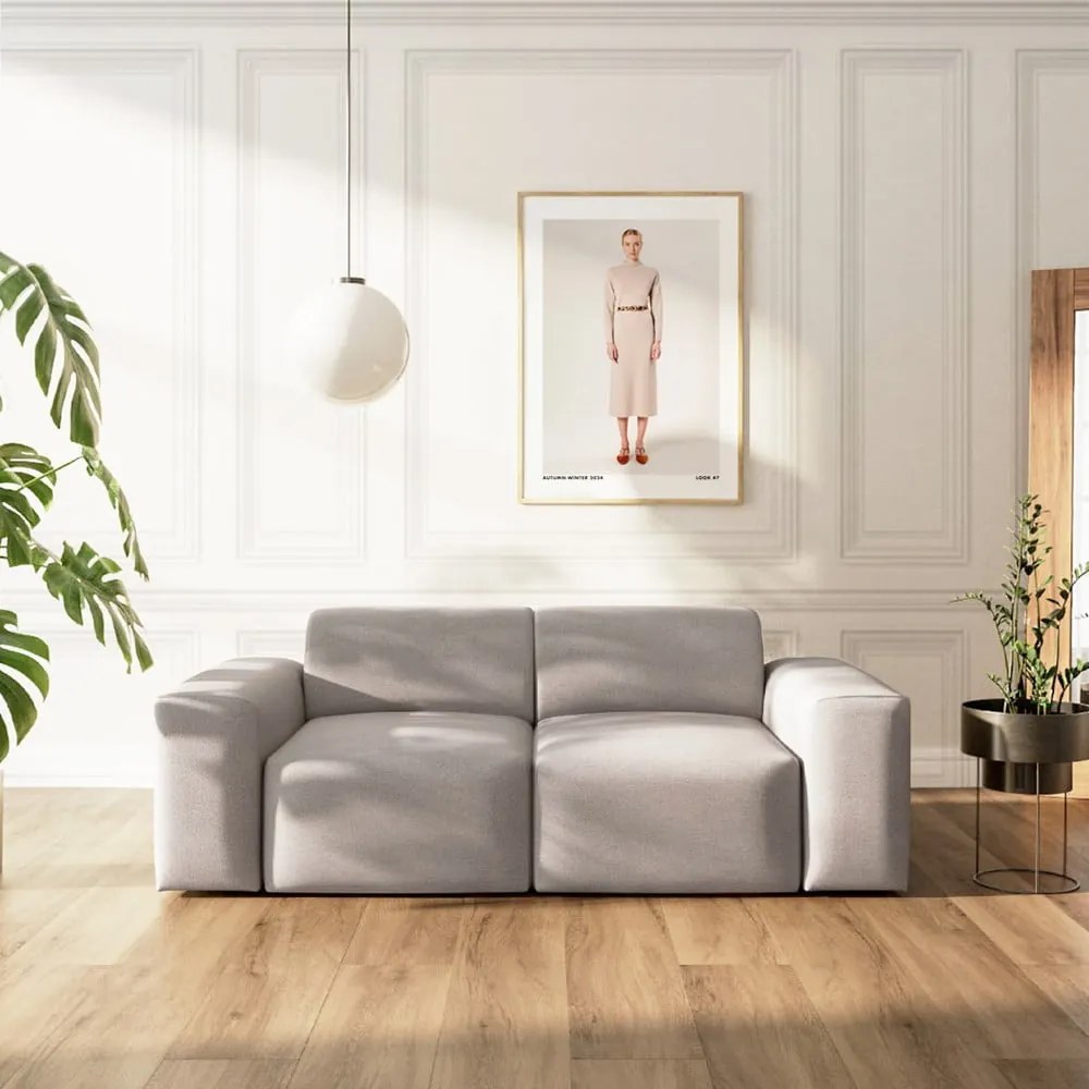Szara aksamitna sofa 205 cm Villet – Rodier