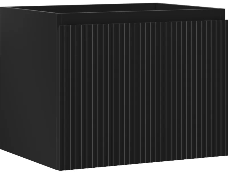 Mexen Rivel szafka łazienkowa podumywalkowa 60 cm, 1 szuflada, ryflowana , czarna mat - 91A20-06047-1-BF71