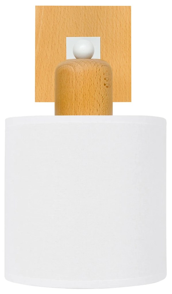 Biały kinkiet LED CL-WD-WE10x10BU-WE jednopunktowy z litego drewna