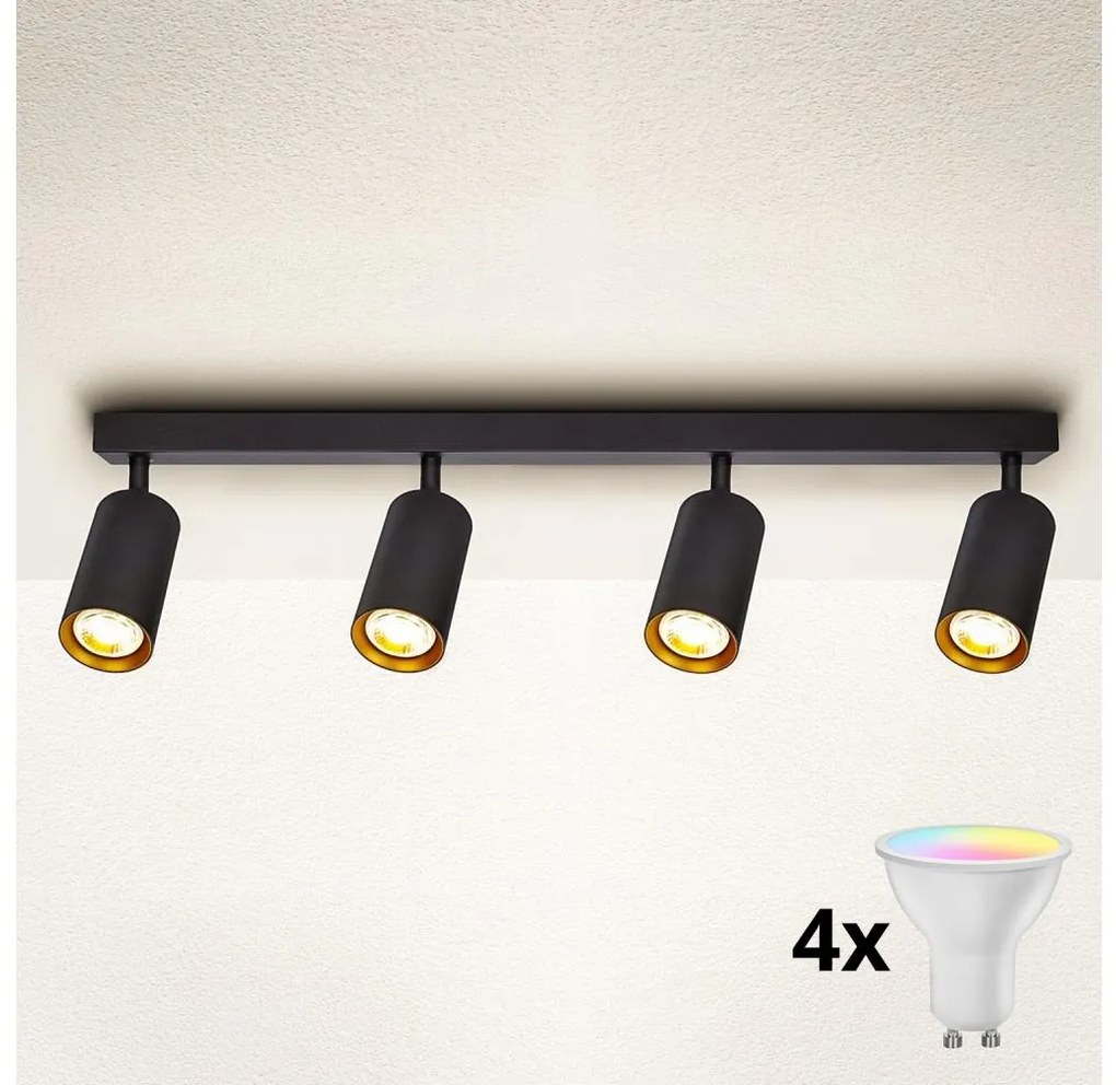 Brilagi - Ściemnialna oprawa punktowa LED SELE 4xGU10/6,5W/230V czarna/złota