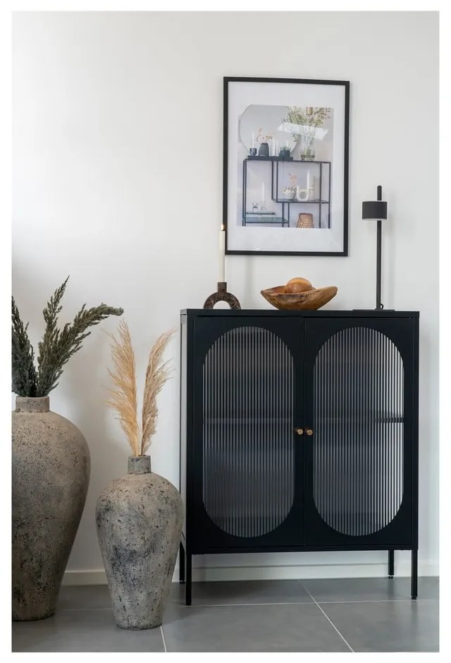 Czarna metalowa witryna 90x110 cm Adelaide – House Nordic