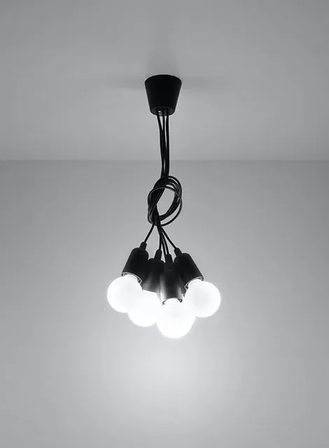 Czarna industrialna lampa wisząca - 3X EX543 B4-A77