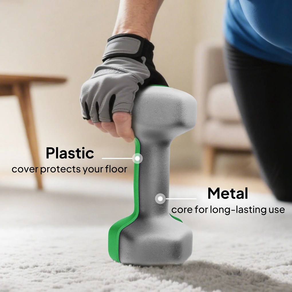 SPORTNOW Zestaw hantli 4 pary ze stojakiem, antypoślizgowe uchwyty, 1-4 kg, sześciokątny | Aosom PL