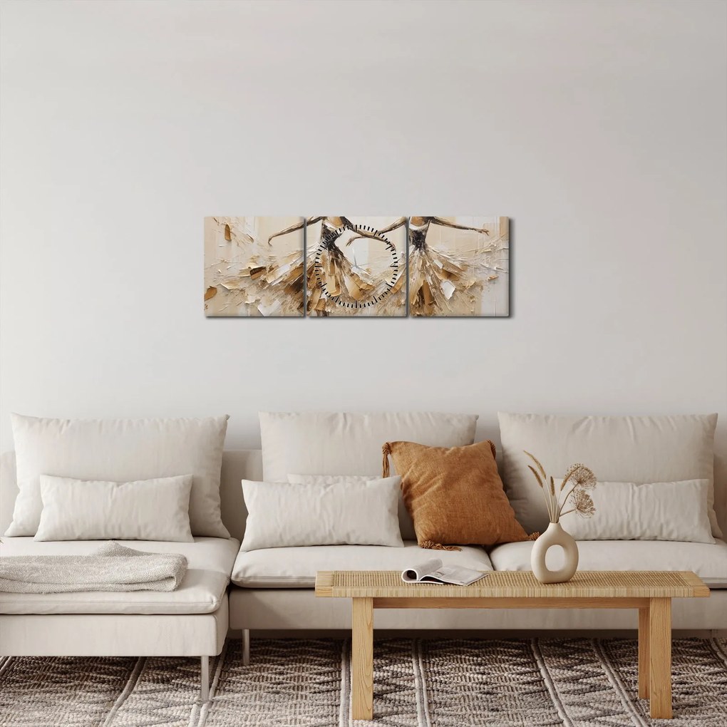 Obraz - Baleriny (z zegarem) (90x30 cm)