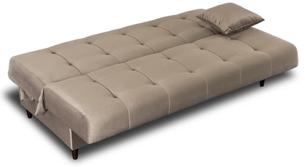 Sofa z Funkcją Spania LIMA Rozkładana Wersalka Dwuosobowa Beżowa Nowoczesna do Salonu