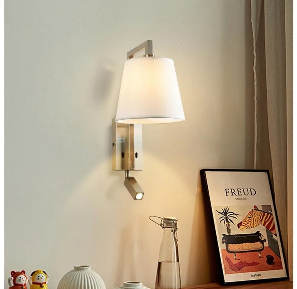 Brilagi - LED Kinkiet RAYA 1xE14/40W/230V + LED/3W biały/matowy chrom