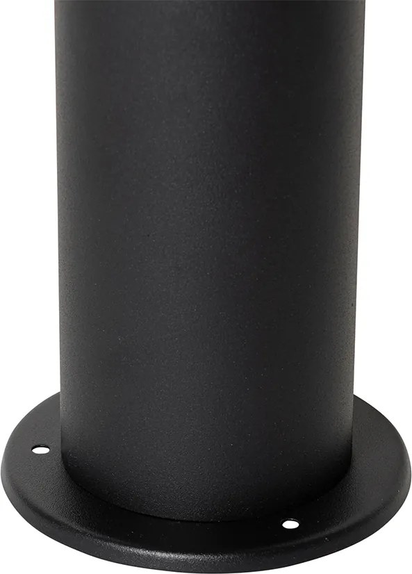 Stojąca lampa zewnętrzna czarna z kloszem w kolorze dymionym 30 cm IP44 - Odense