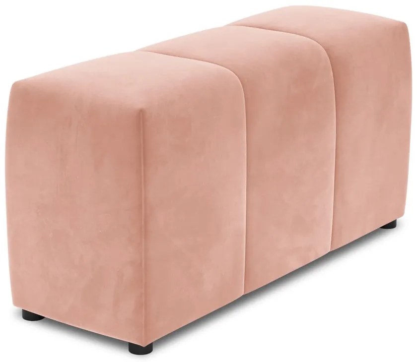Różowy aksamitny podłokietnik do sofy modułowej Rome Velvet – Cosmopolitan Design