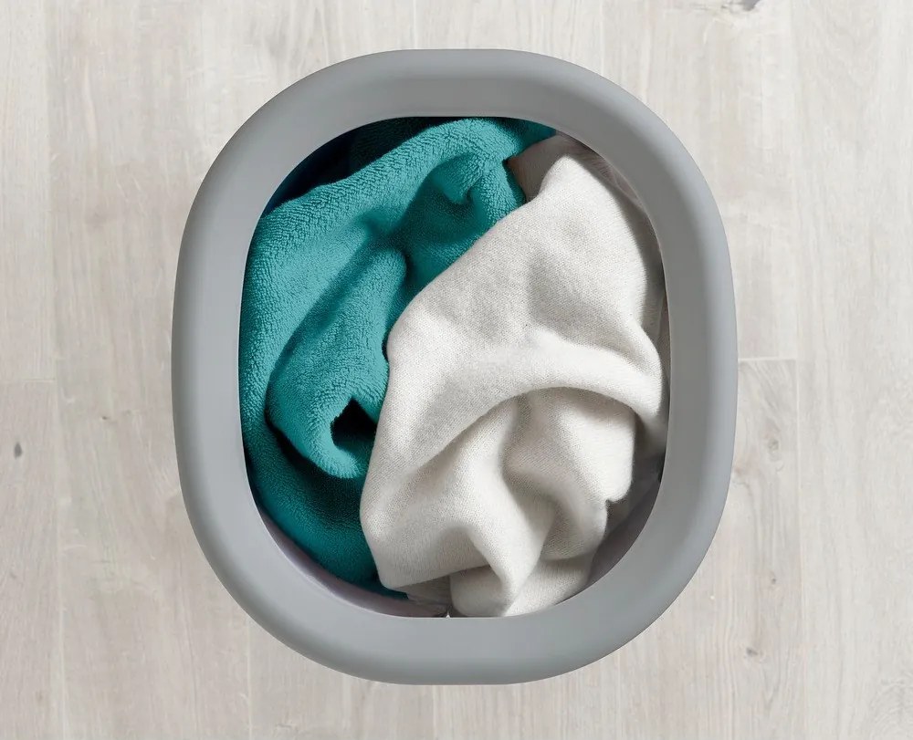 Jasnoszary tekstylny kosz na pranie 50 l Duo – Joseph Joseph