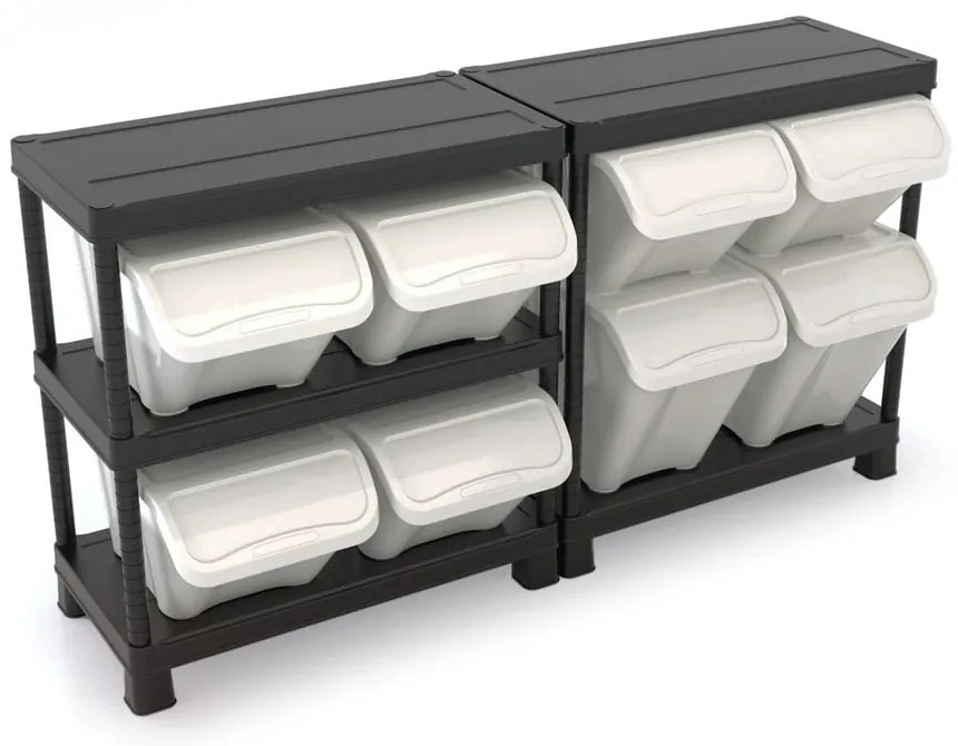 Biały plastikowy pojemnik z pokrywką 55x39x32 cm All In Box – KIS